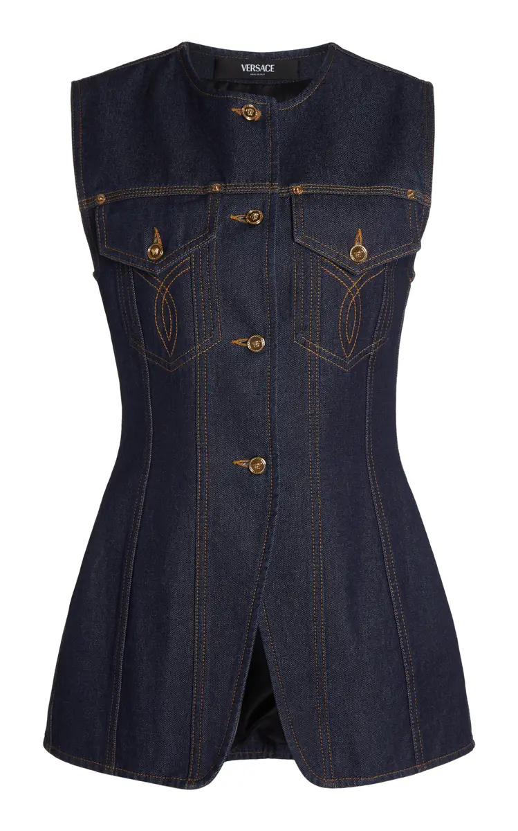 Versace La Vacanza Denim Vest | Image 1 Versace La Vacanza Denim Vest | Image 1