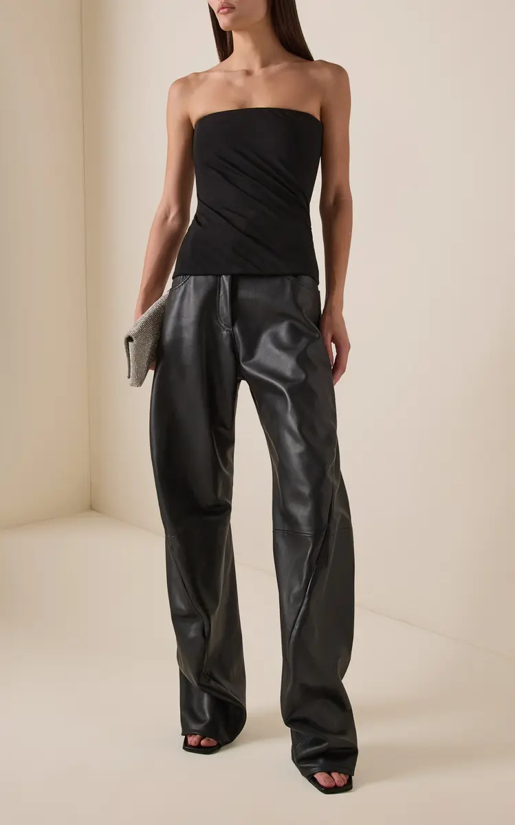 Versace La Vacanza Leather Straight-Leg Pants | Thumbnail 2 Versace La Vacanza Leather Straight-Leg Pants | Thumbnail 2