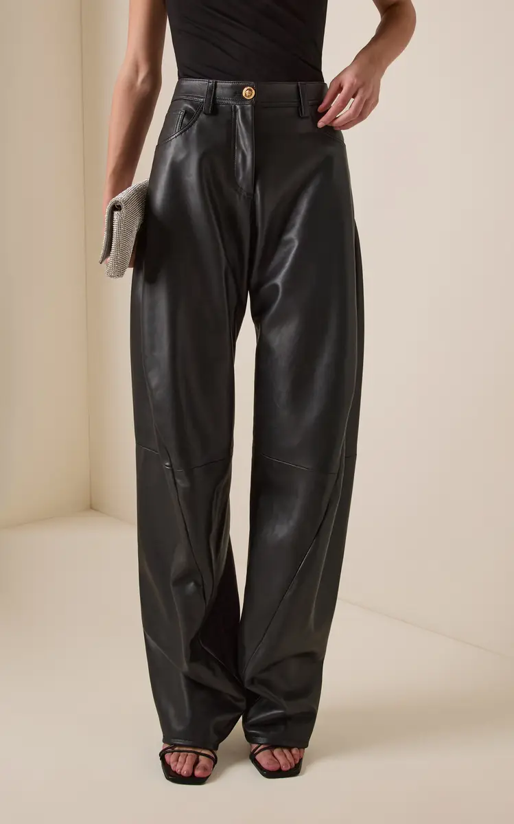 Versace La Vacanza Leather Straight-Leg Pants | Thumbnail 3 Versace La Vacanza Leather Straight-Leg Pants | Thumbnail 3