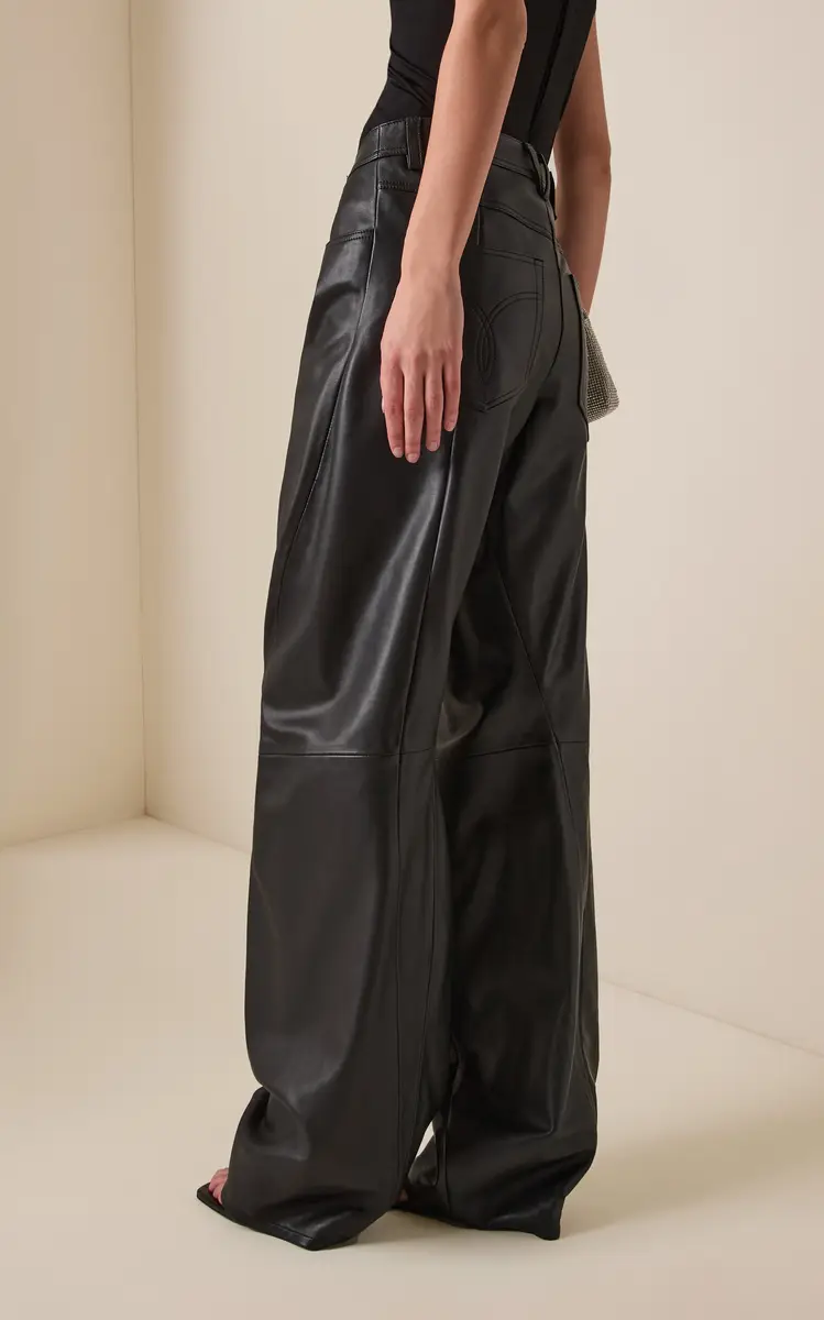 Versace La Vacanza Leather Straight-Leg Pants | Thumbnail 4 Versace La Vacanza Leather Straight-Leg Pants | Thumbnail 4