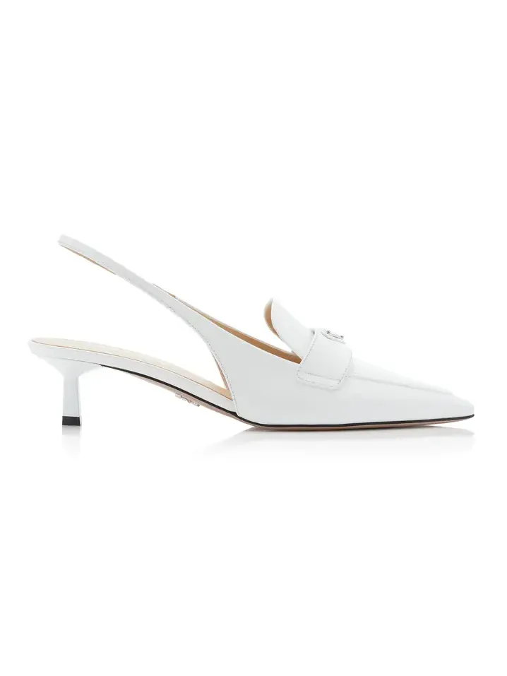 Leather Slingback Loafer Pumps Leather Slingback Loafer Pumps