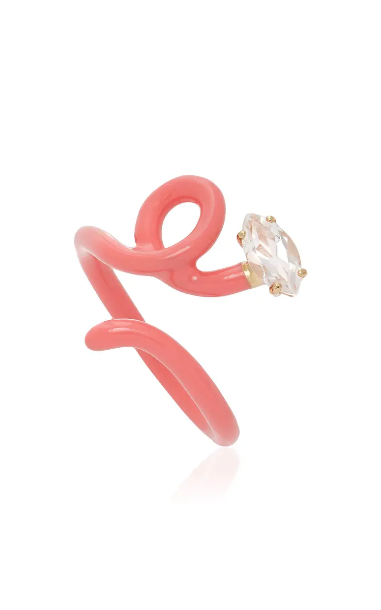 Bea Bongiasca Baby Vine Enameled 9K Rose Gold Crystal Ring | Thumbnail 3 Bea Bongiasca Baby Vine Enameled 9K Rose Gold Crystal Ring | Thumbnail 3