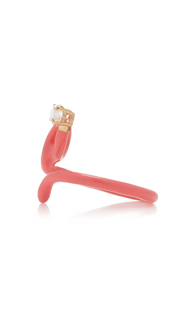 Bea Bongiasca Baby Vine Enameled 9K Rose Gold Crystal Ring | Thumbnail 4 Bea Bongiasca Baby Vine Enameled 9K Rose Gold Crystal Ring | Thumbnail 4