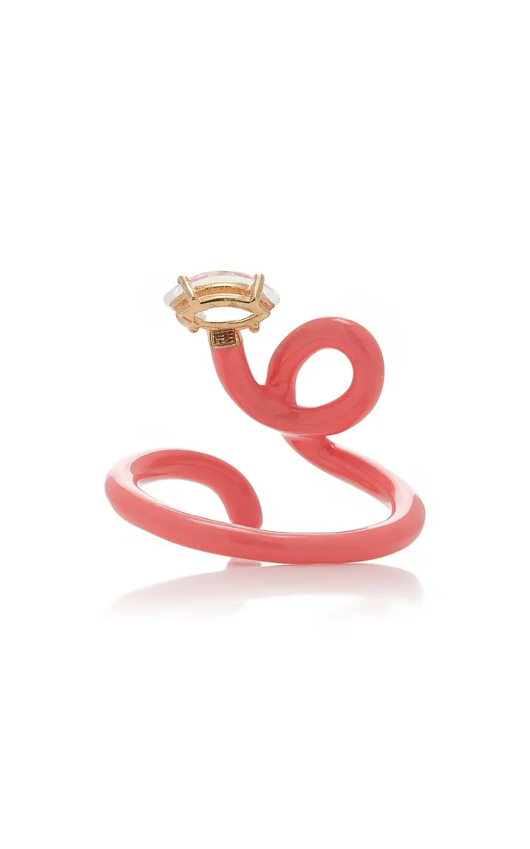 Bea Bongiasca Baby Vine Enameled 9K Rose Gold Crystal Ring | Thumbnail 5 Bea Bongiasca Baby Vine Enameled 9K Rose Gold Crystal Ring | Thumbnail 5