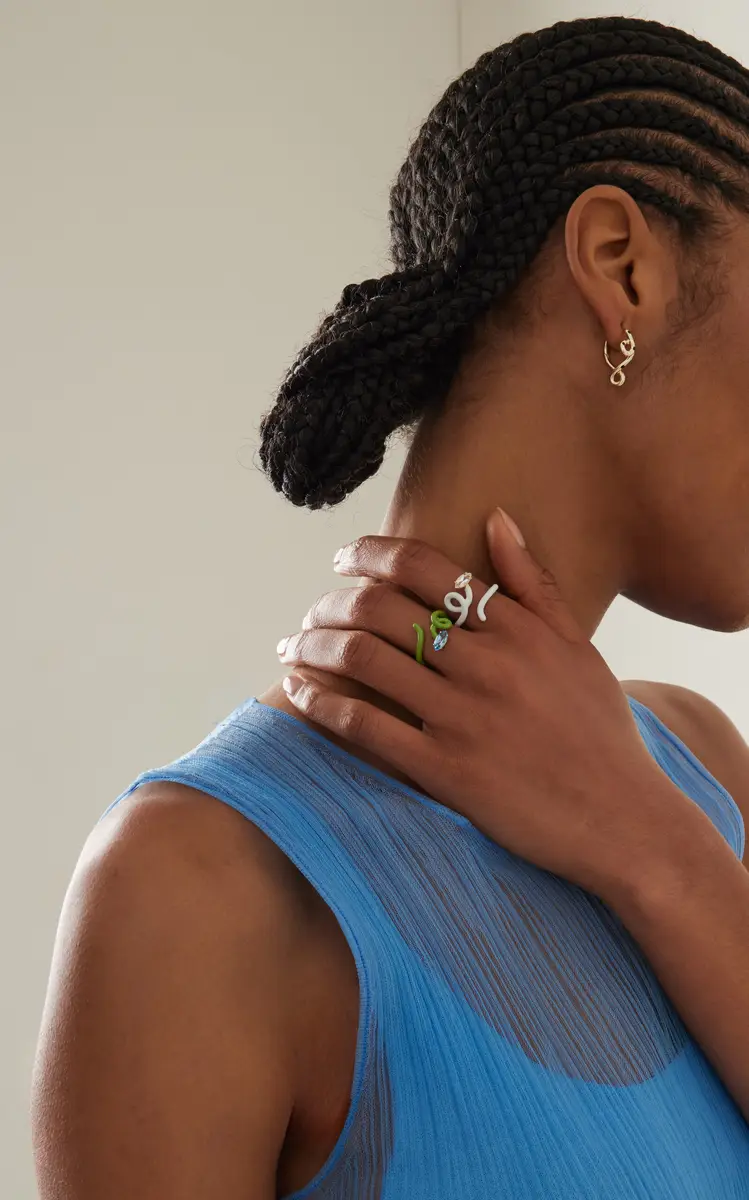 Bea Bongiasca Double Wave Hoop Earrings | Thumbnail 2