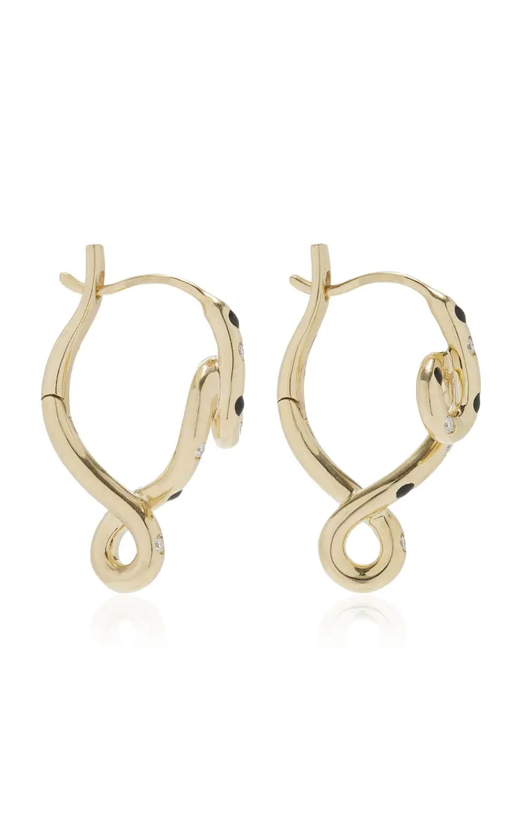Bea Bongiasca Double Wave Hoop Earrings | Thumbnail 3