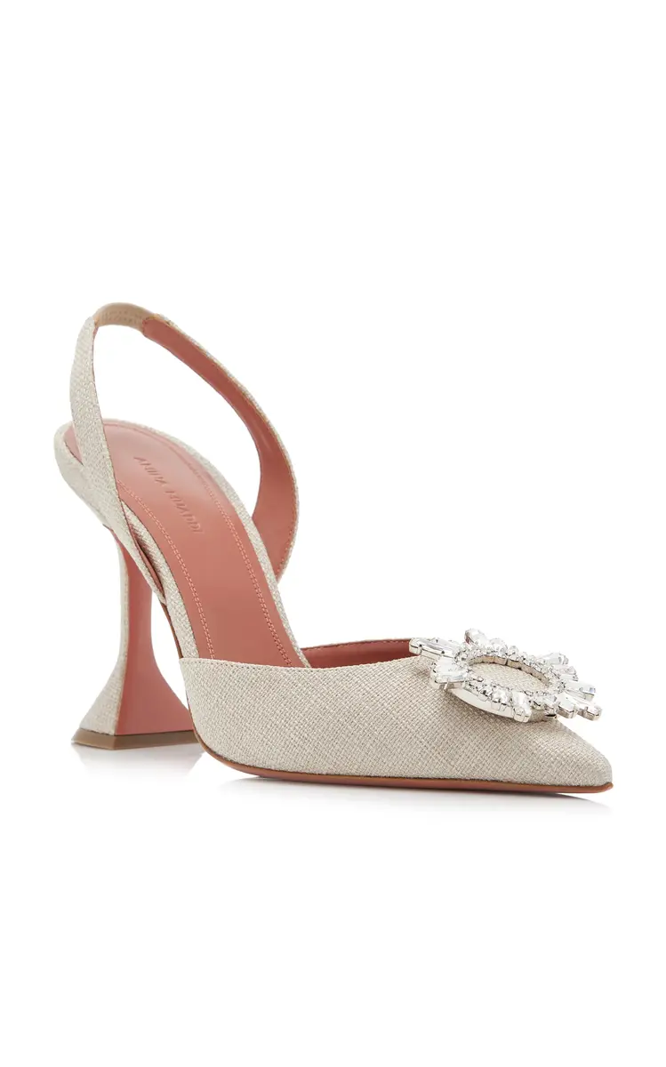 Amina Muaddi Begum Canvas Slingback Pumps | Thumbnail 13 Amina Muaddi Begum Canvas Slingback Pumps | Thumbnail 13