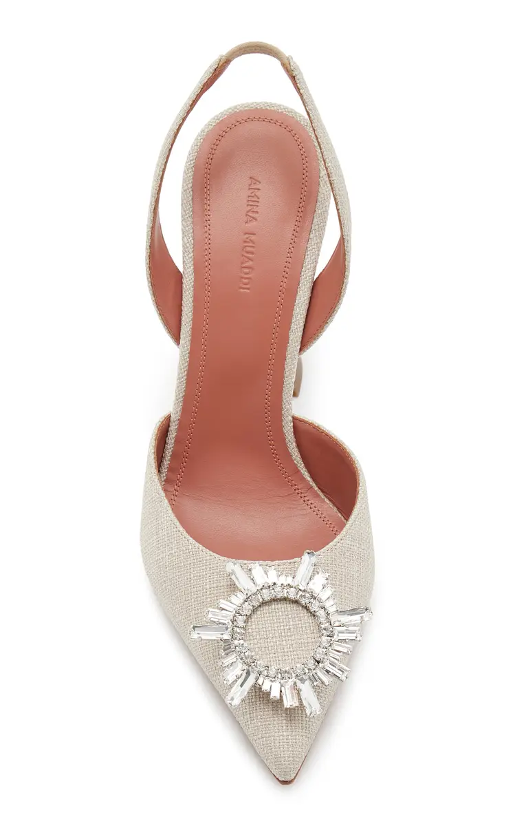 Amina Muaddi Begum Canvas Slingback Pumps | Thumbnail 15 Amina Muaddi Begum Canvas Slingback Pumps | Thumbnail 15