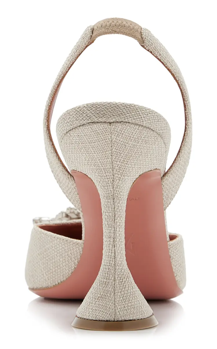 Amina Muaddi Begum Canvas Slingback Pumps | Thumbnail 4 Amina Muaddi Begum Canvas Slingback Pumps | Thumbnail 4