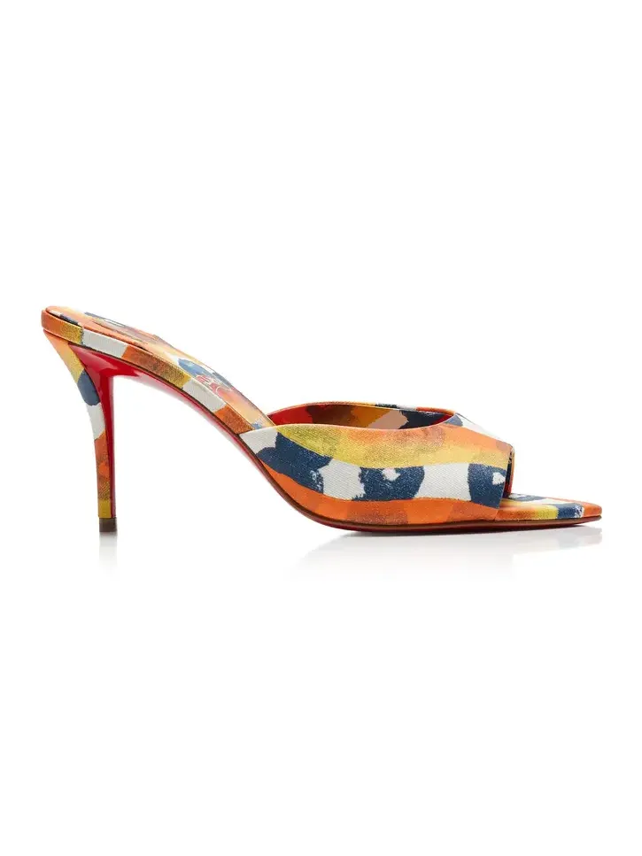 Miss Z 80mm Printed Toile Mules