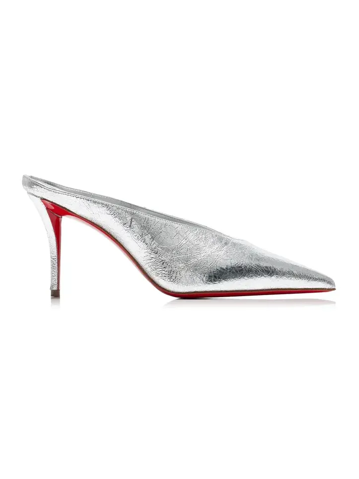 Miss Z 80mm Metallic Leather Mules