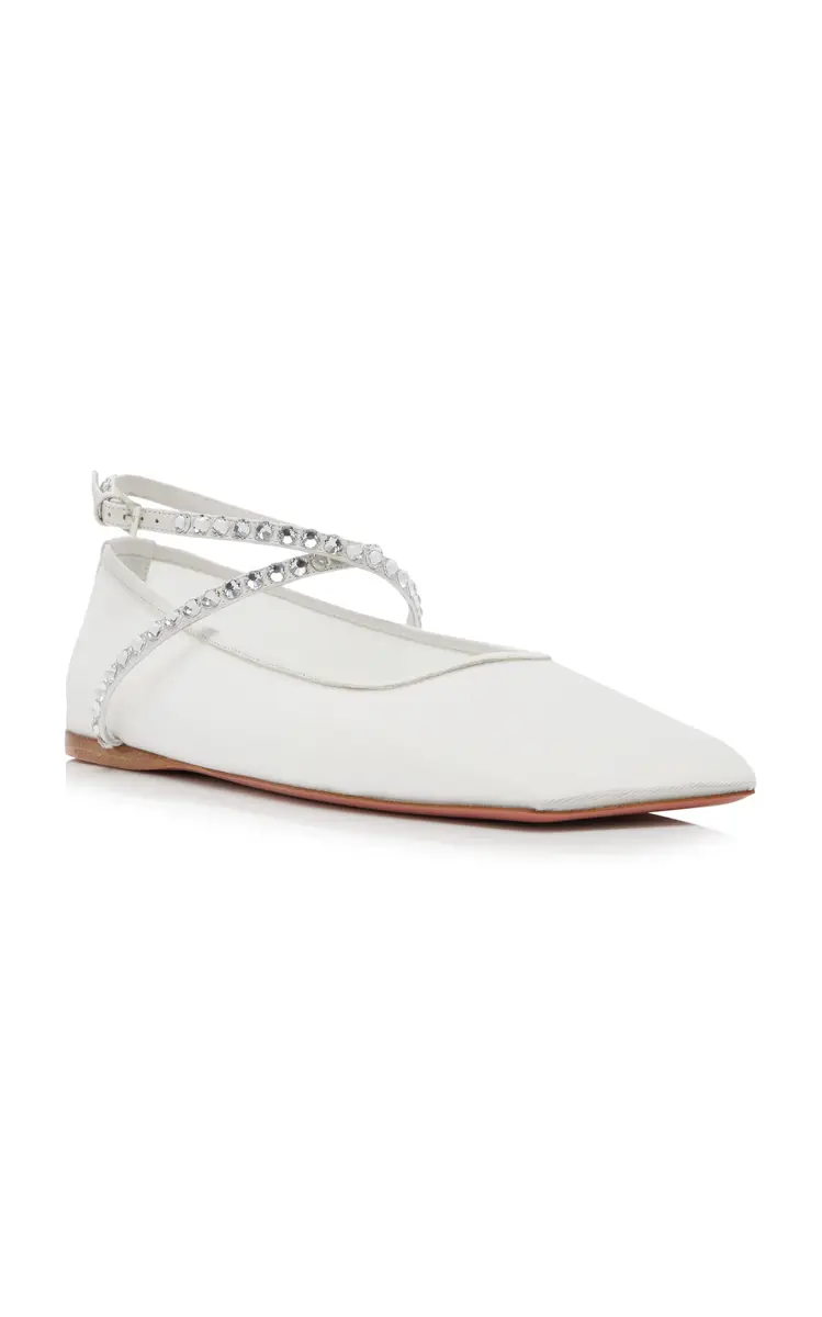 Amina Muaddi Ane Crystal Mesh Flats | Thumbnail 5 Amina Muaddi Ane Crystal Mesh Flats | Thumbnail 5