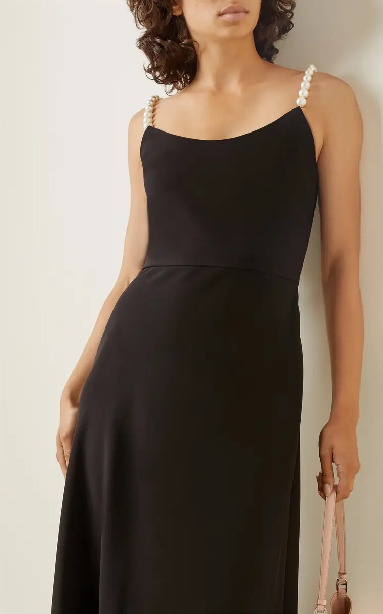 Miu Miu Pearl-Detailed Cady Midi Dress | Thumbnail 14