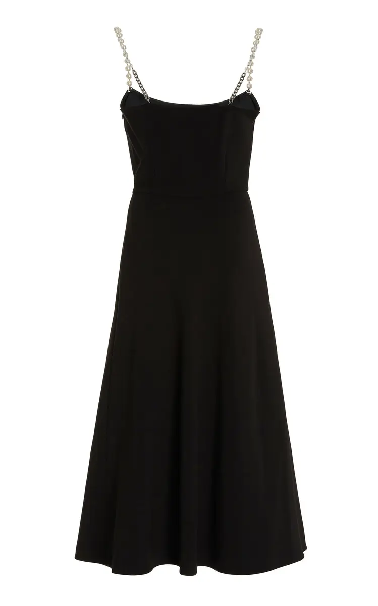 Miu Miu Pearl-Detailed Cady Midi Dress | Thumbnail 16