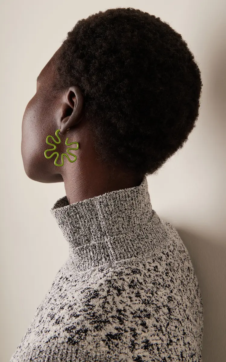 Bea Bongiasca Pistachio 9K Gold; Silver; And Enamel Earrings | Thumbnail 2