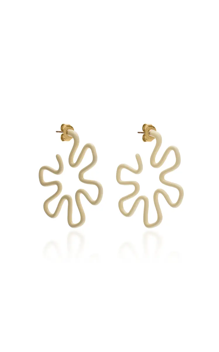 Bea Bongiasca Panna 9K Gold; Silver; And Enamel Earrings