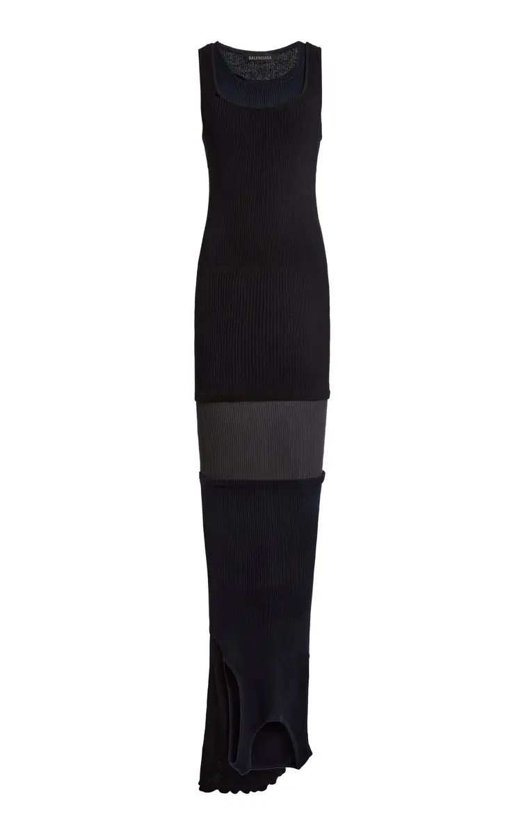 Balenciaga Upside Down Ribbed Cotton Maxi Dress | Thumbnail 7 Balenciaga Upside Down Ribbed Cotton Maxi Dress | Thumbnail 7