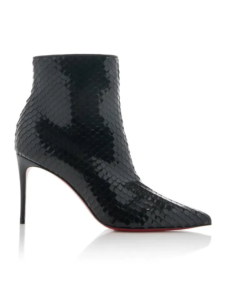 So Kate 85mm Croc-Effect Patent Leather Ankle Boots