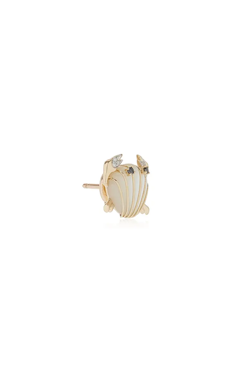 Yvonne Léon Mother Of Pearl Crab Single Earring | Thumbnail 3 Yvonne Léon Mother Of Pearl Crab Single Earring | Thumbnail 3