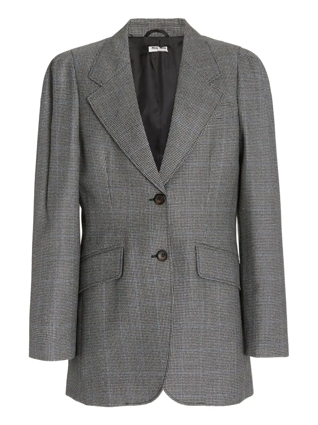 Puff-Sleeve Checked Wool Blazer Puff-Sleeve Checked Wool Blazer