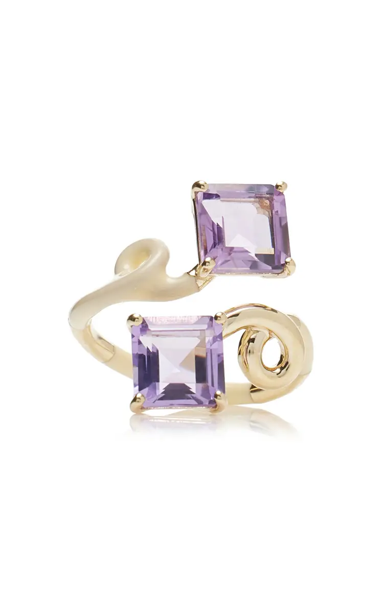 Bea Bongiasca 9K Gold; Amethyst; And Enamel Ring