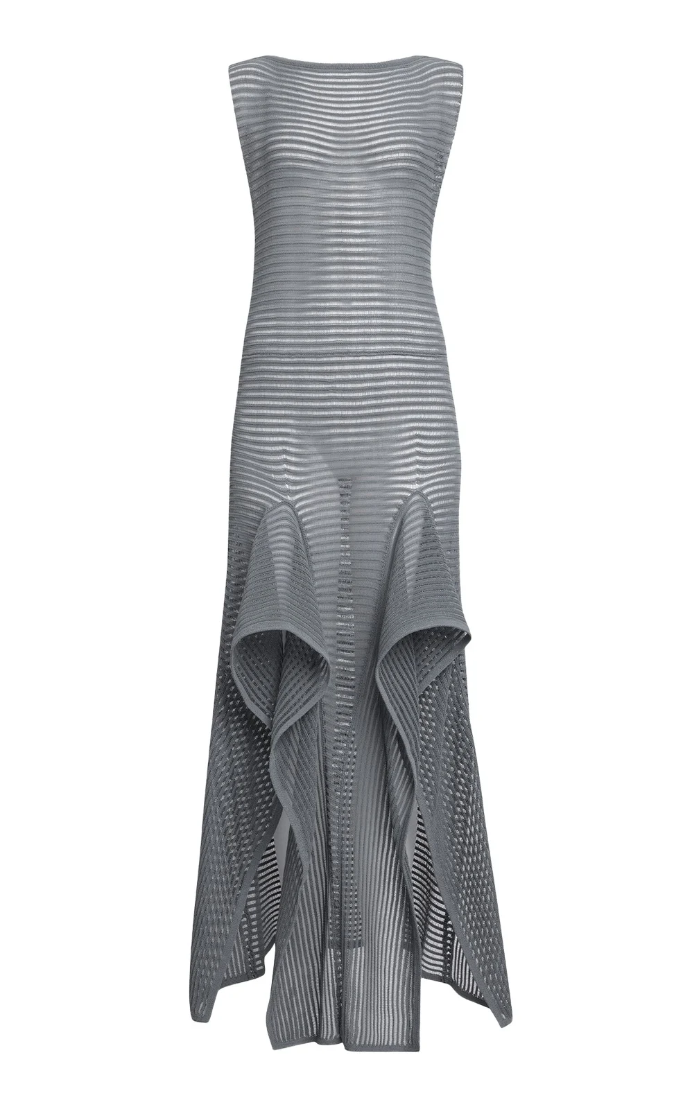 Ladder-Stitched Cotton-Blend Midi Dress