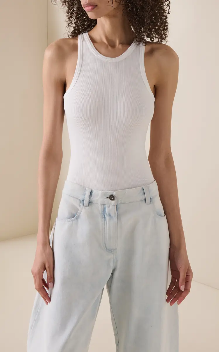 Alaïa Ribbed Cotton-Blend Bodysuit | Thumbnail 3 Alaïa Ribbed Cotton-Blend Bodysuit | Thumbnail 3