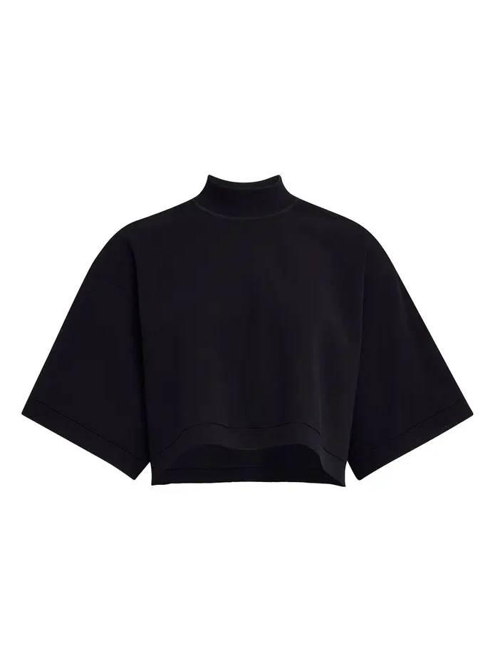 Alaïa Oversized Cotton-Wool Crop Top