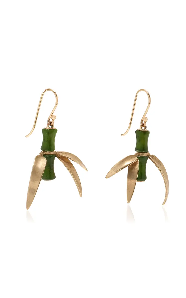 Annette Ferdinandsen Bamboo 14K Gold Jade Earrings | Thumbnail 3 Annette Ferdinandsen Bamboo 14K Gold Jade Earrings | Thumbnail 3