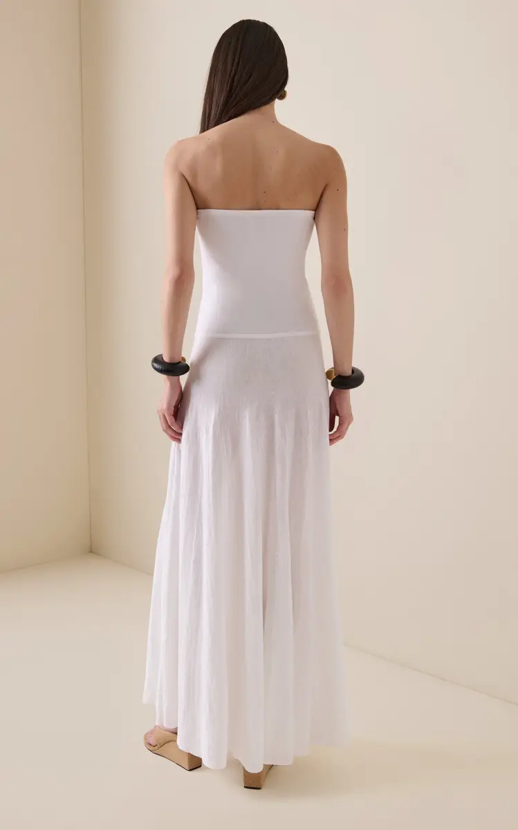 ALAÏA Strapless Linen Maxi Dress | Thumbnail 4 ALAÏA Strapless Linen Maxi Dress | Thumbnail 4