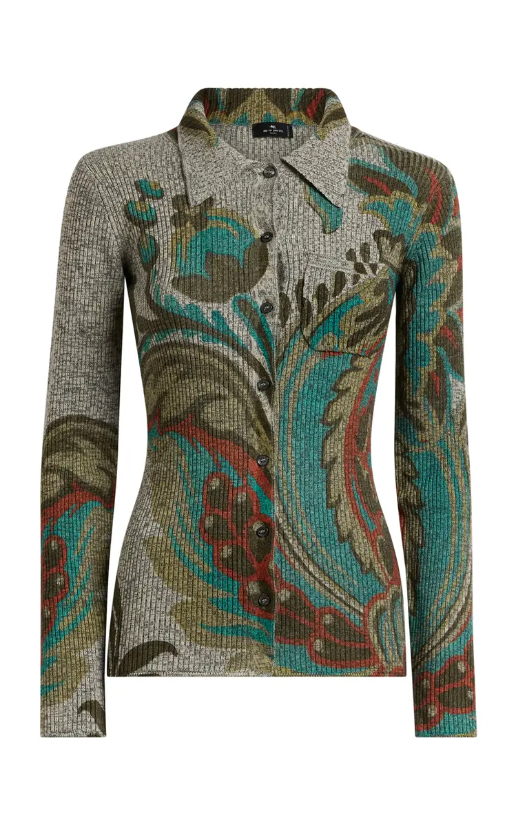 Etro Paisley-Jacquard Wool Cardigan | Thumbnail 2