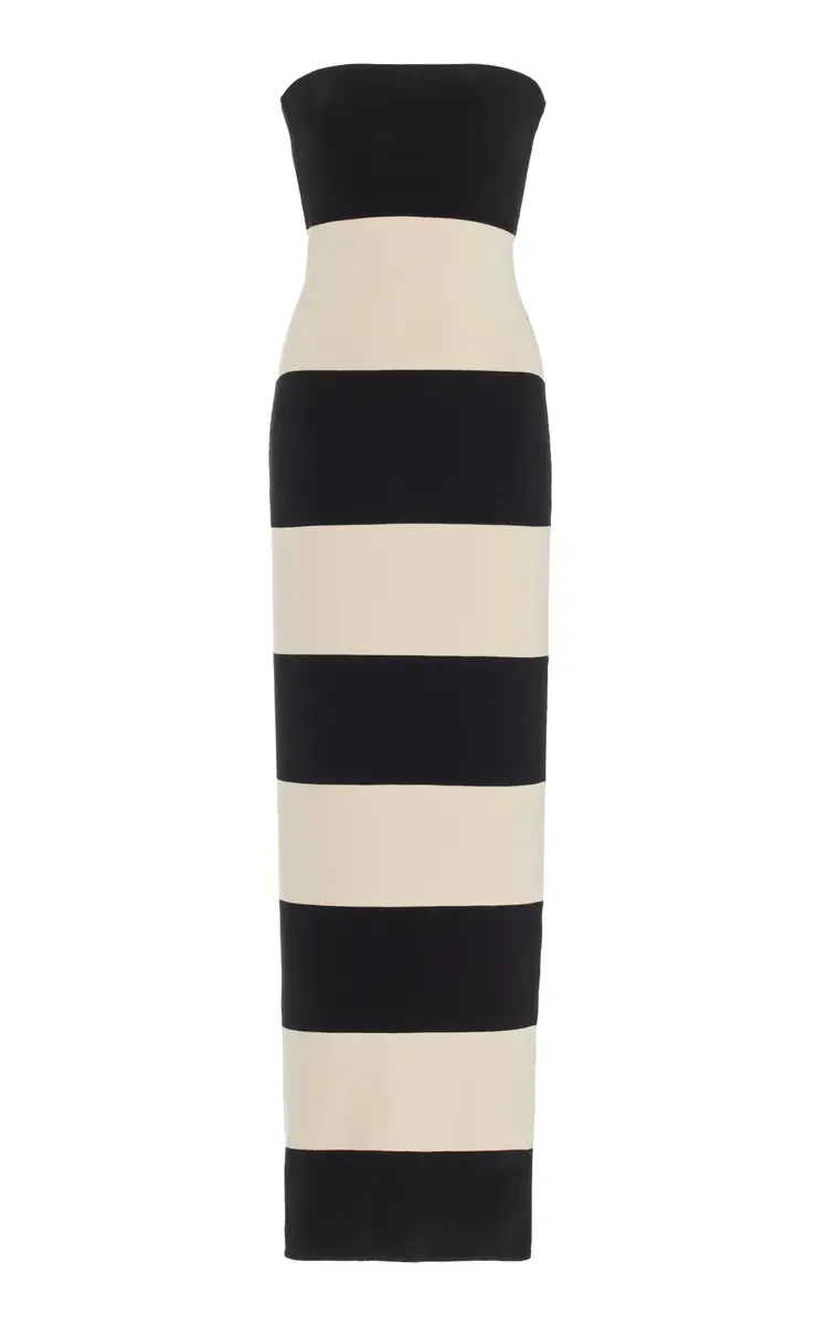 Posse Exclusive Theo Striped Jersey Strapless Maxi Dress | Thumbnail 8