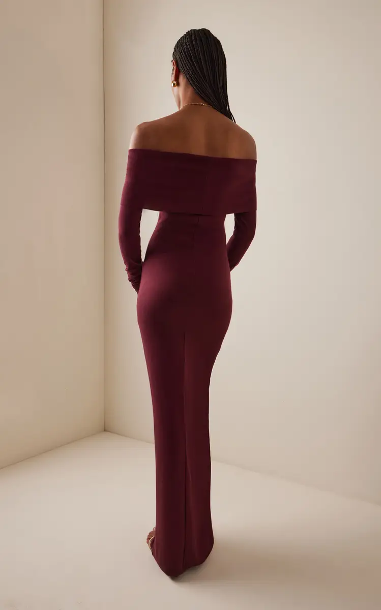 Éterne Off-The-Shoulder Cotton-Modal Maxi Dress | Thumbnail 4 Éterne Off-The-Shoulder Cotton-Modal Maxi Dress | Thumbnail 4