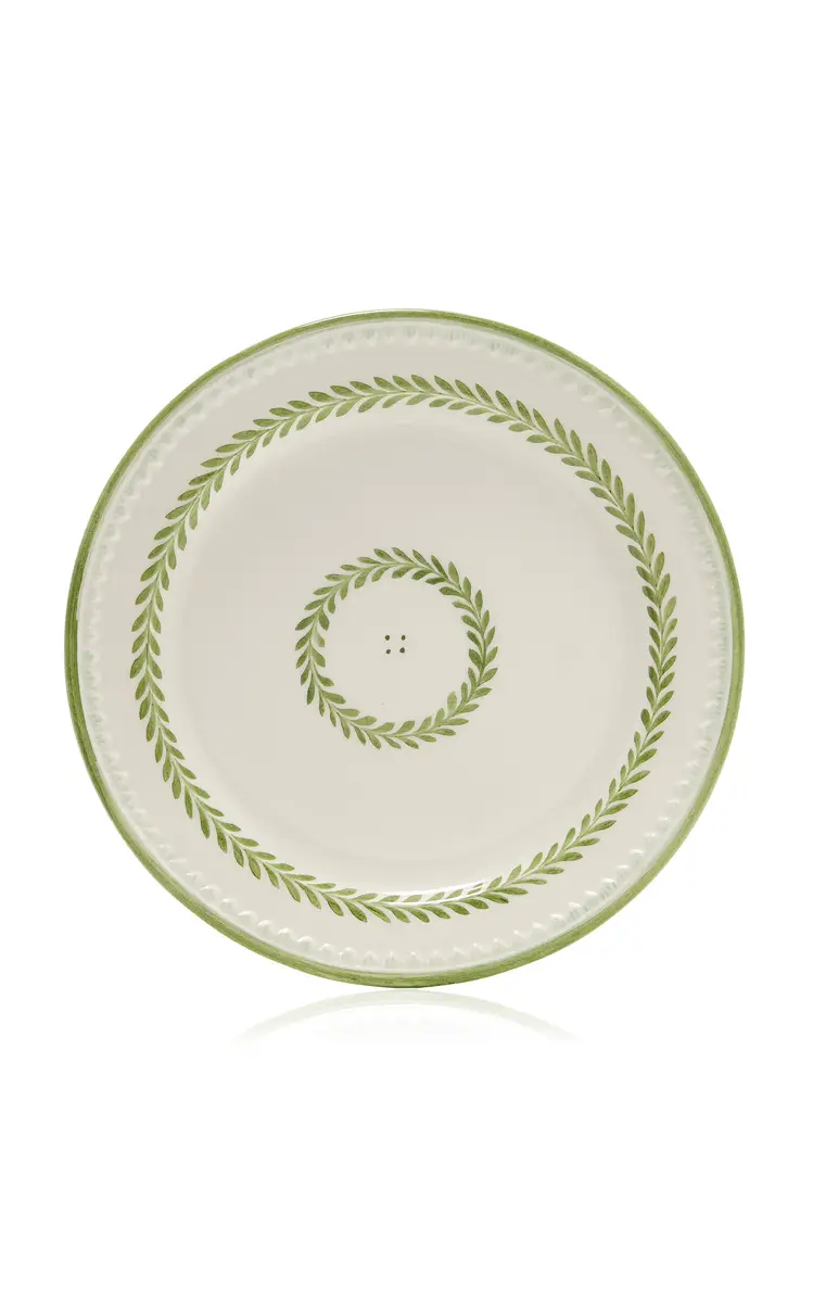 Moda Domus Set-of-Two Leaf-Painted Creamware Dinner Plates | Thumbnail 4 Moda Domus Set-of-Two Leaf-Painted Creamware Dinner Plates | Thumbnail 4