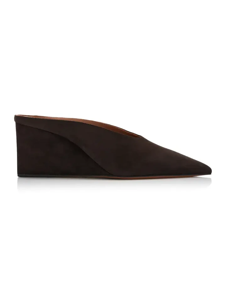 Cube Suede Wedge Mules Cube Suede Wedge Mules