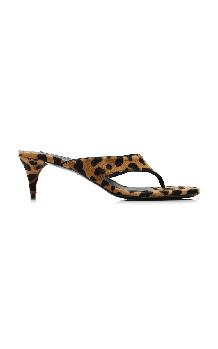 Alaïa Infradito Leopard-Print Pony Hair Thong Sandals | Thumbnail 5 Alaïa Infradito Leopard-Print Pony Hair Thong Sandals | Thumbnail 5