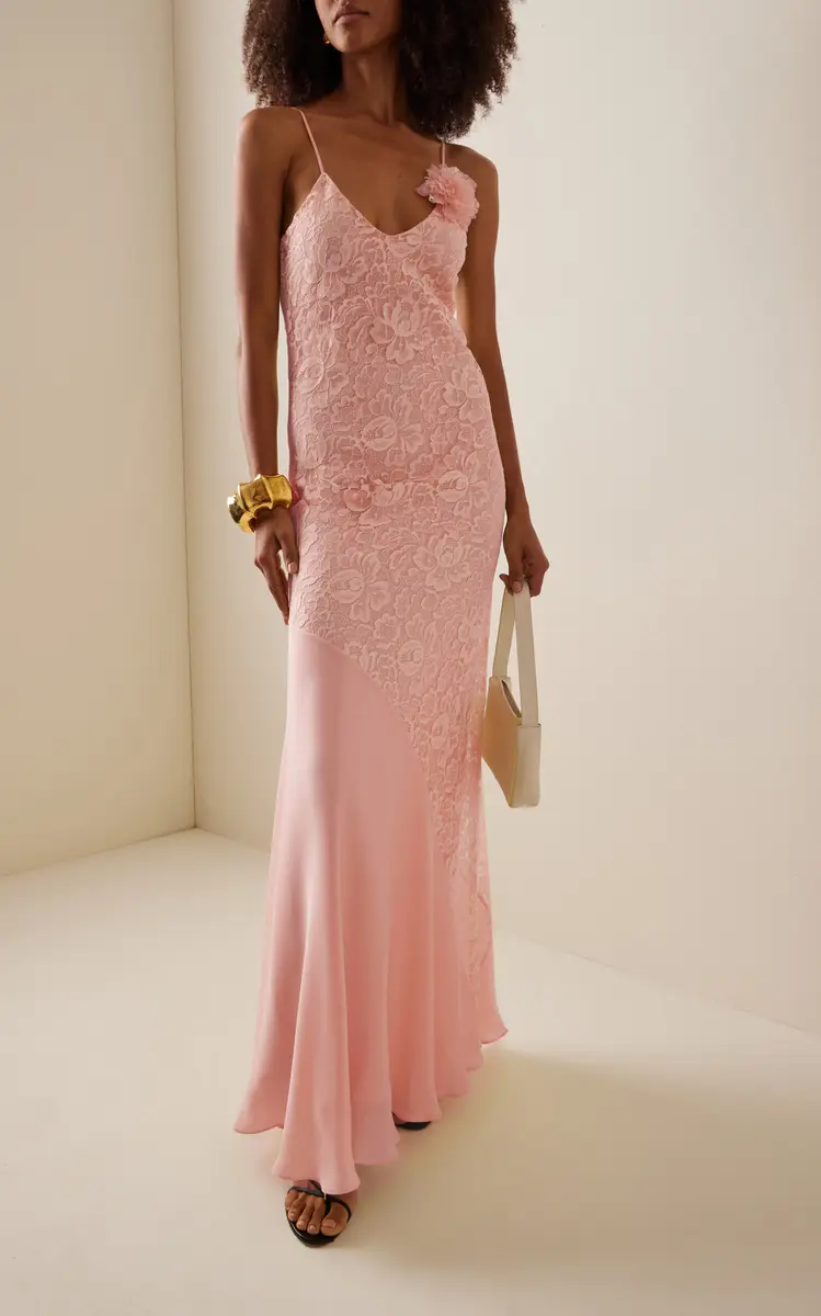 Rodarte Georgette-Detailed Lace Slip Gown | Thumbnail 2