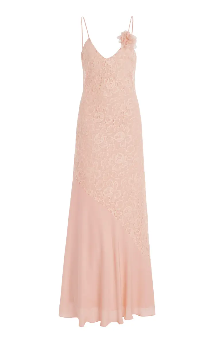 Rodarte Georgette-Detailed Lace Slip Gown | Thumbnail 6