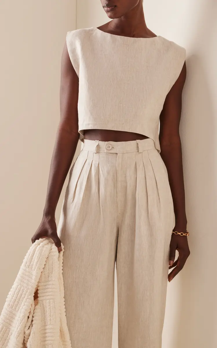 Posse Exclusive Martina Linen Crop Top | Thumbnail 3 Posse Exclusive Martina Linen Crop Top | Thumbnail 3