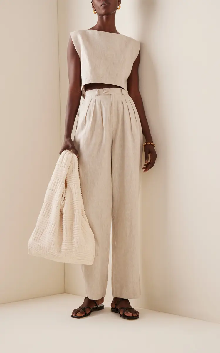 Posse Exclusive Martina Linen Crop Top | Thumbnail 4 Posse Exclusive Martina Linen Crop Top | Thumbnail 4
