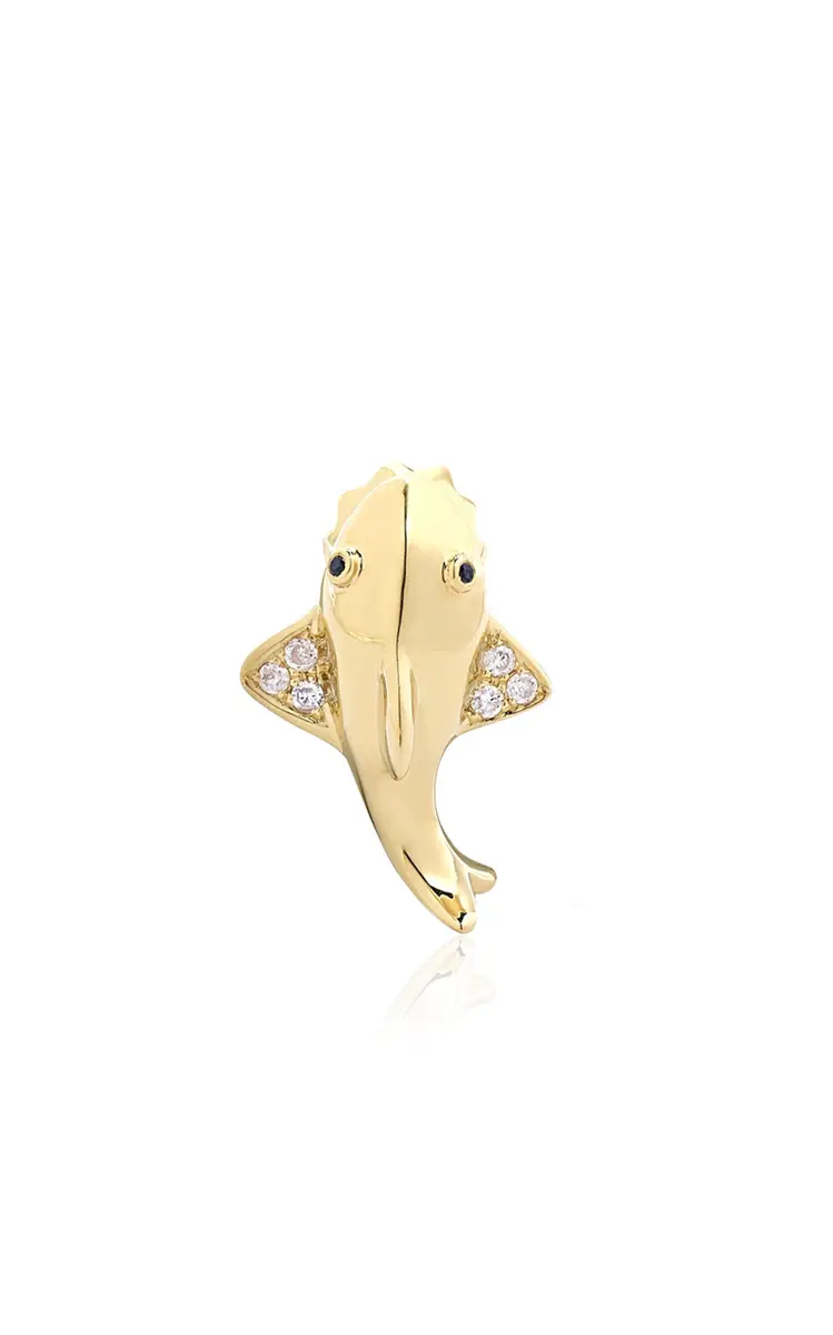Yvonne Léon 9K Gold Diamond Single Earring | Thumbnail 8 Yvonne Léon 9K Gold Diamond Single Earring | Thumbnail 8
