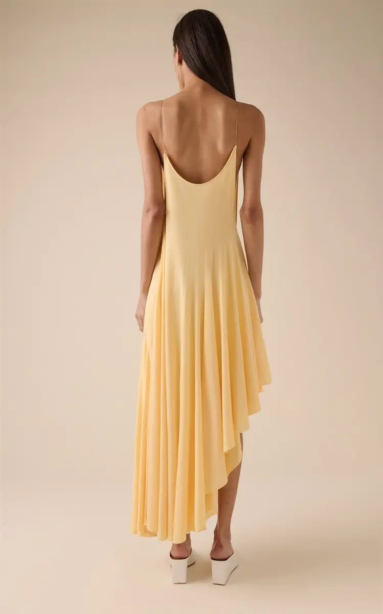 ALAÏA Asymmetric Cotton Midi Slip Dress | Thumbnail 8 ALAÏA Asymmetric Cotton Midi Slip Dress | Thumbnail 8