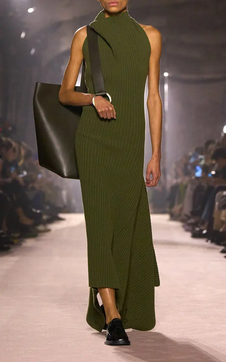 Victoria Beckham Asymmetric Wool-Blend Maxi Dress | Thumbnail 2 Victoria Beckham Asymmetric Wool-Blend Maxi Dress | Thumbnail 2