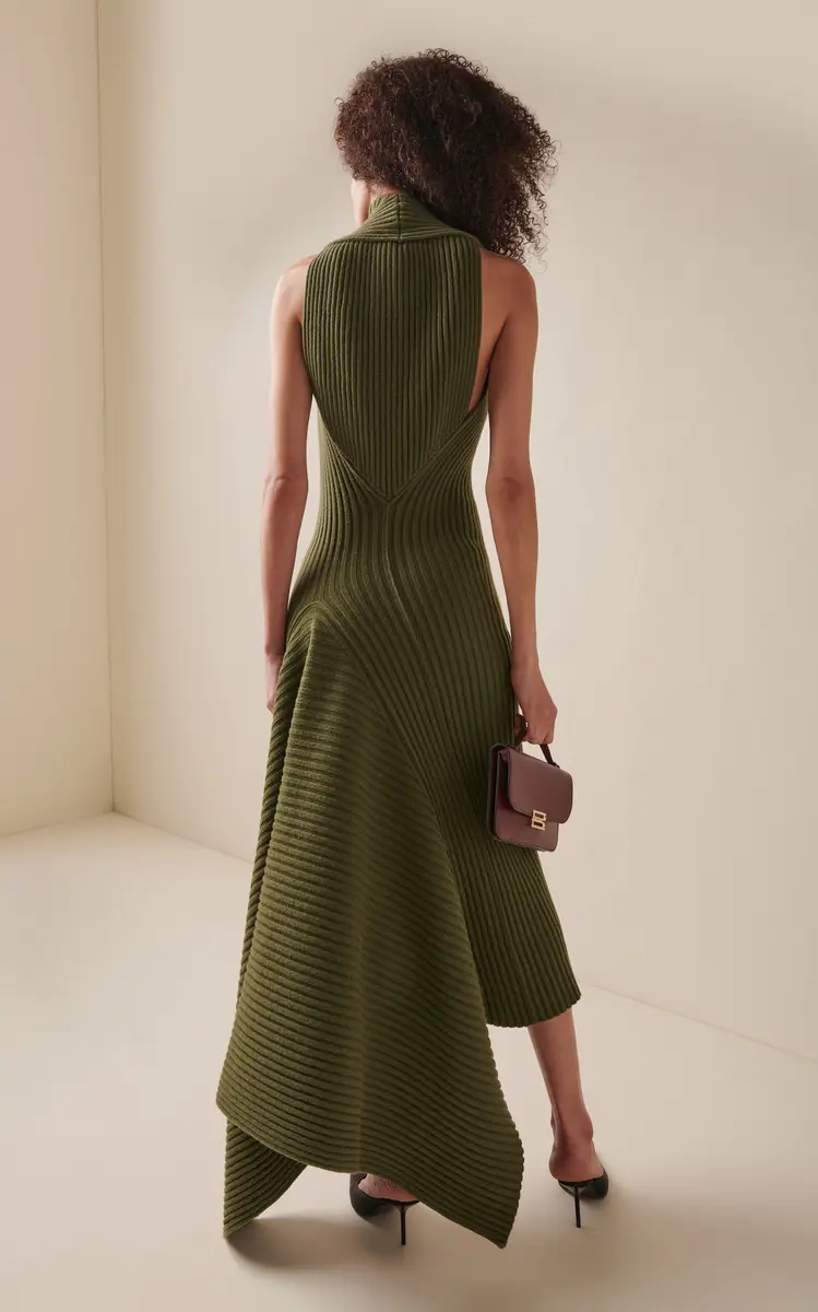 Victoria Beckham Asymmetric Wool-Blend Maxi Dress | Thumbnail 5 Victoria Beckham Asymmetric Wool-Blend Maxi Dress | Thumbnail 5
