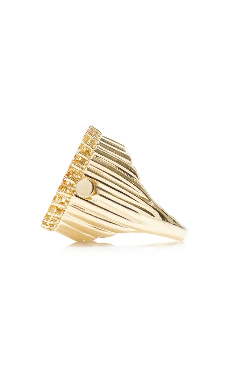 Yvonne Léon Exclusive Riviera 9K Yellow Gold Ombre Citrine Clock Ring | Thumbnail 4