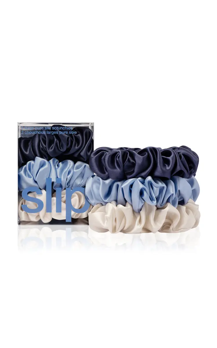 Slip Set-of-Three Large Silk Scrunchies | Thumbnail 5