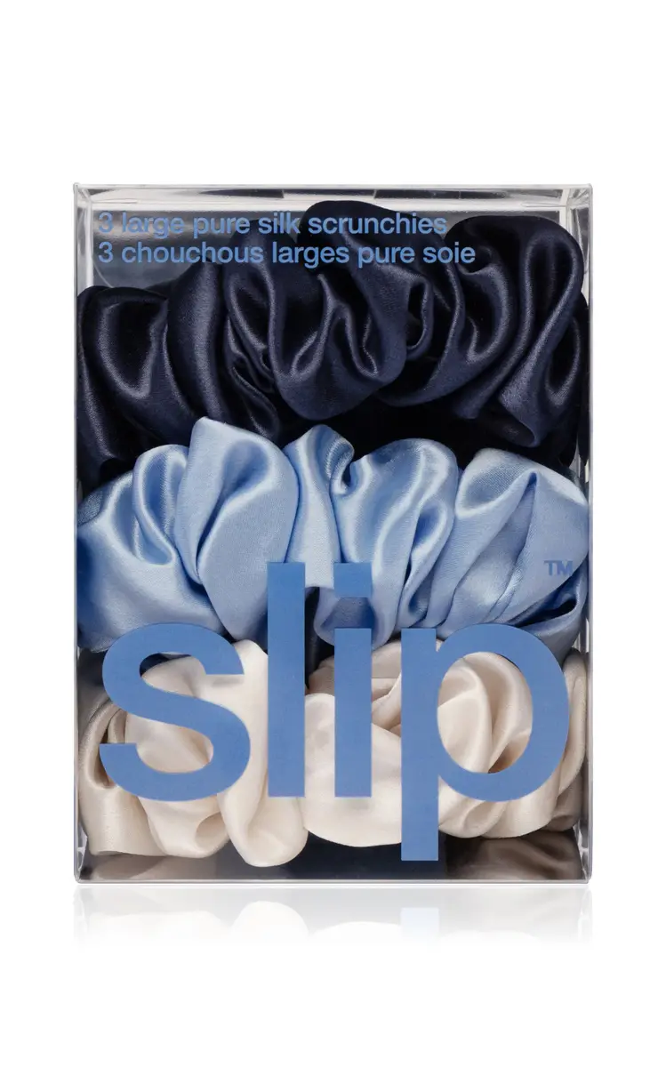 Slip Set-of-Three Large Silk Scrunchies | Thumbnail 6