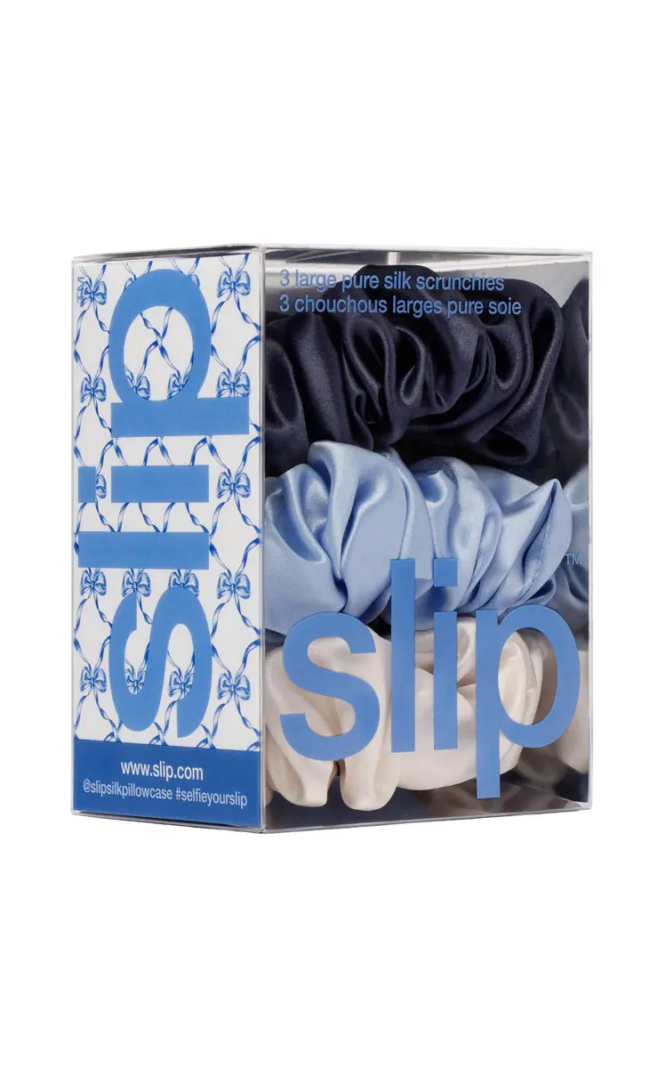 Slip Set-of-Three Large Silk Scrunchies | Thumbnail 7