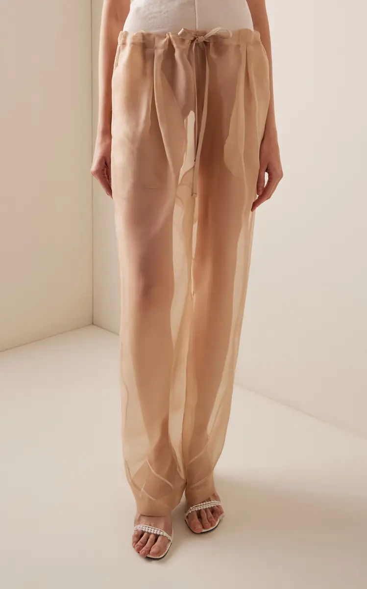Khaite Trenton Silk-Organza Drawstring Pants | Thumbnail 4
