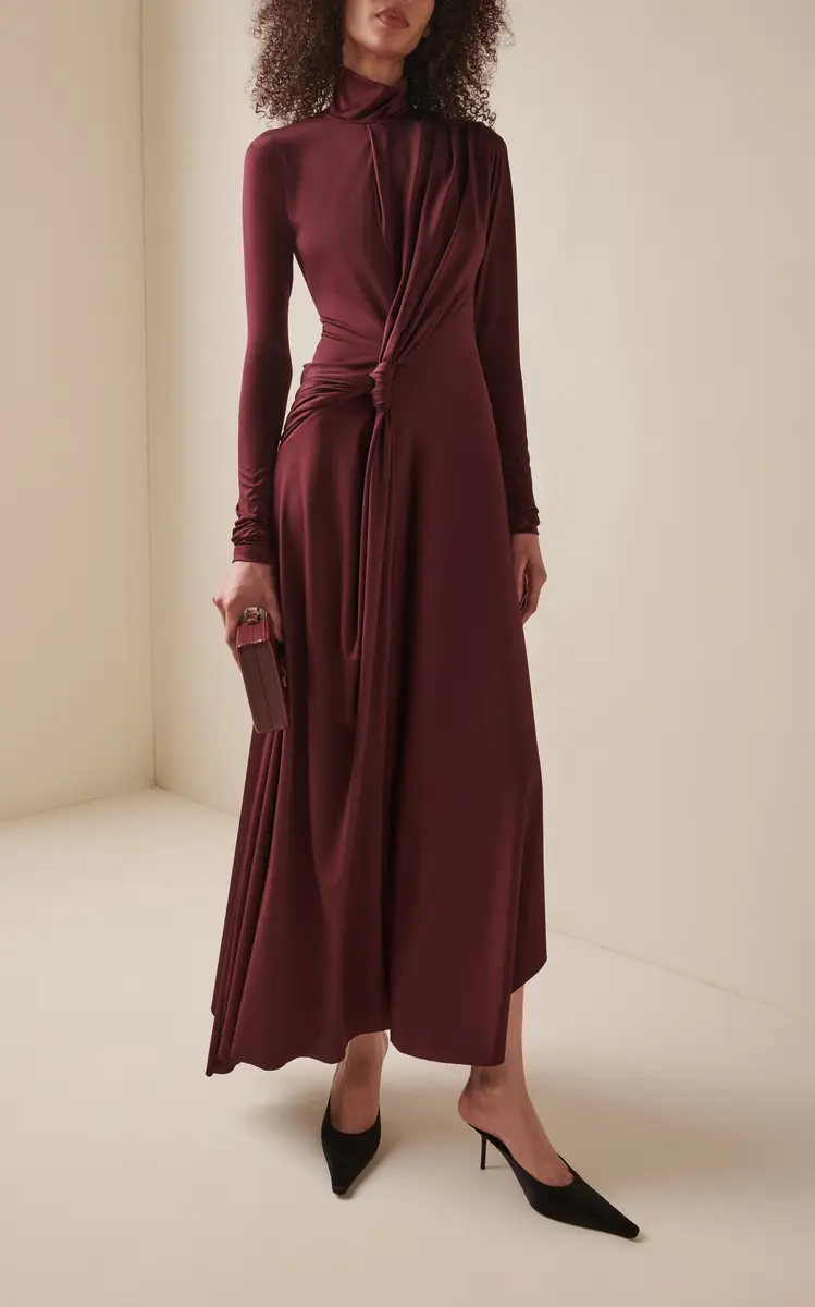 Victoria Beckham Twist-Detailed Jersey Maxi Dress | Thumbnail 2 Victoria Beckham Twist-Detailed Jersey Maxi Dress | Thumbnail 2